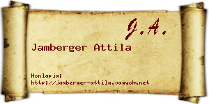 Jamberger Attila névjegykártya